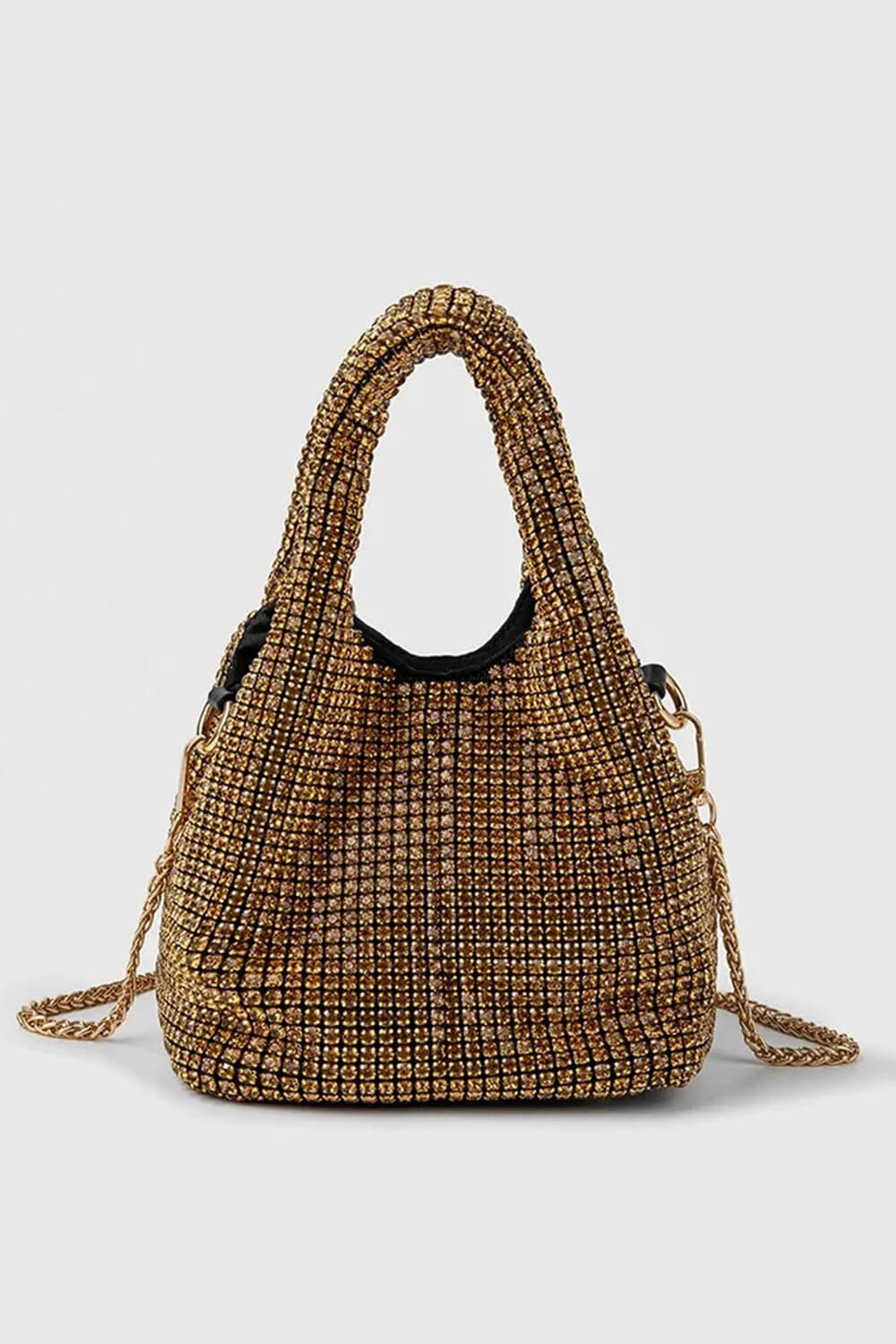 Crystals Embellished Slouchy Mini Tote Handbag