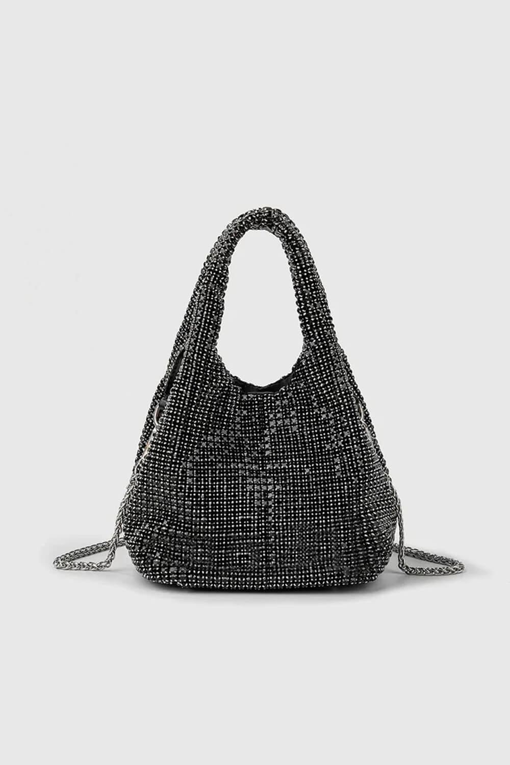 Crystals Embellished Slouchy Mini Tote Handbag