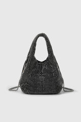 Crystals Embellished Slouchy Mini Tote Handbag