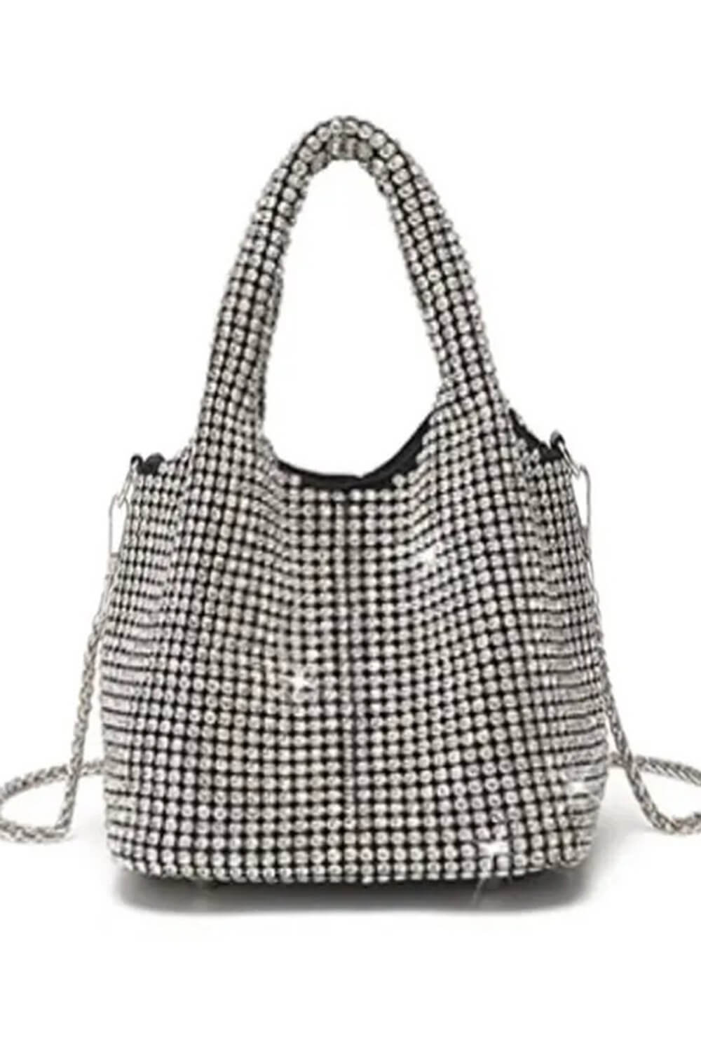 Crystals Embellished Slouchy Mini Tote Handbag
