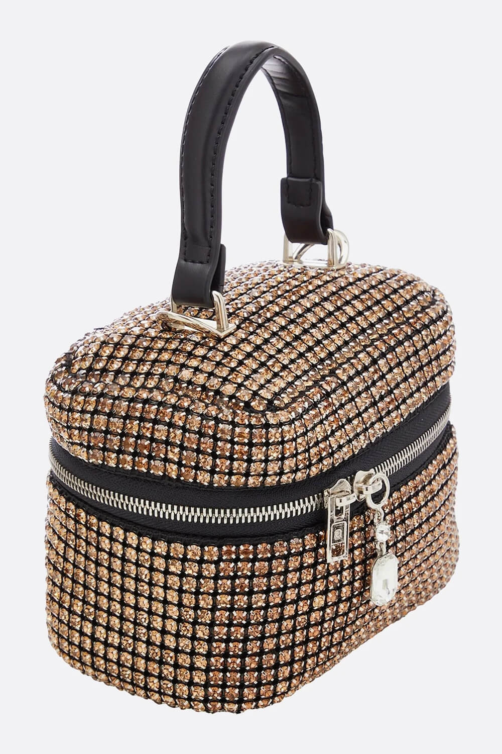 Crystals Embellished Evening Handbag With Removable Shoulder Strap