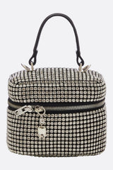 Crystals Embellished Evening Handbag With Removable Shoulder Strap