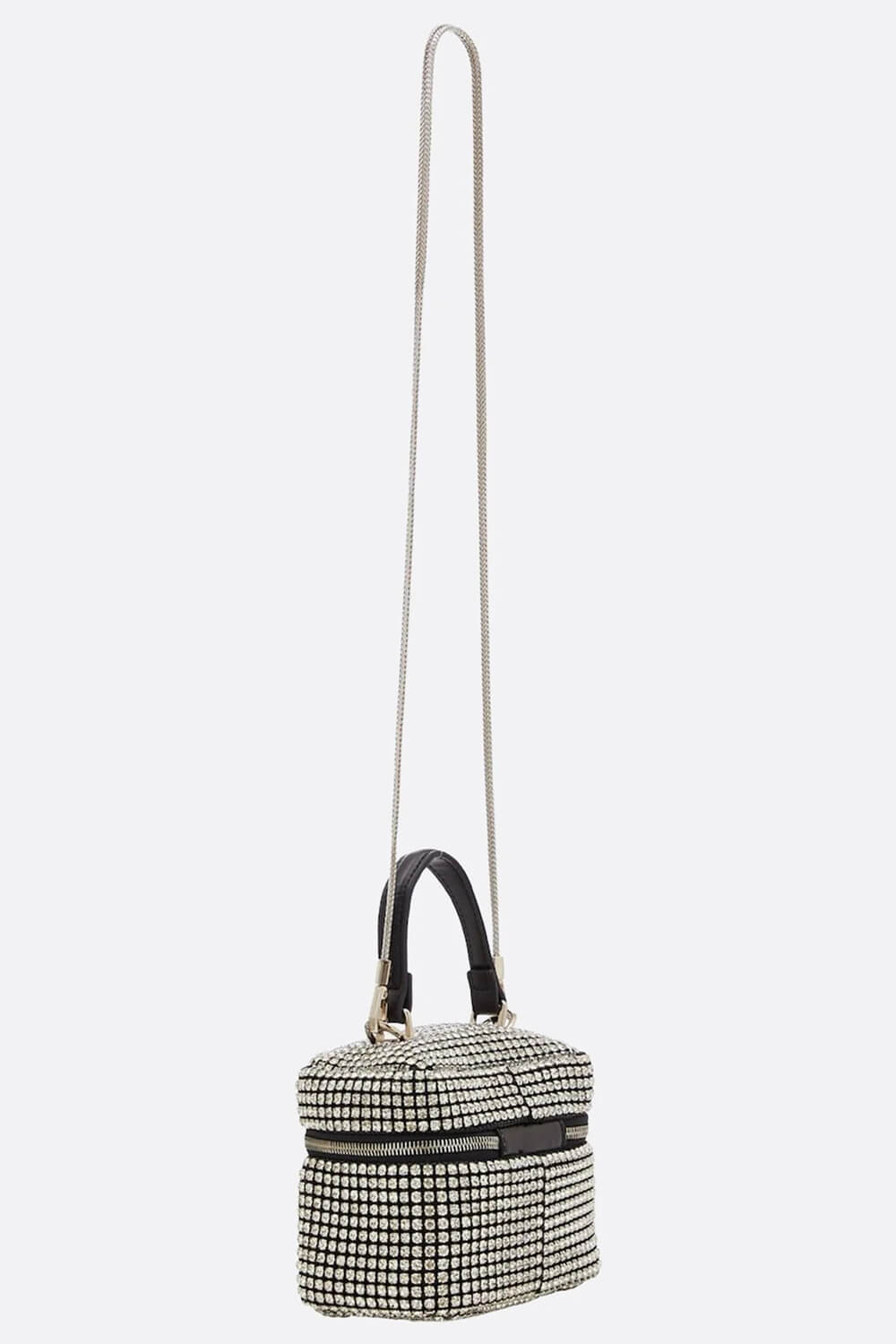 Crystals Embellished Evening Handbag With Removable Shoulder Strap