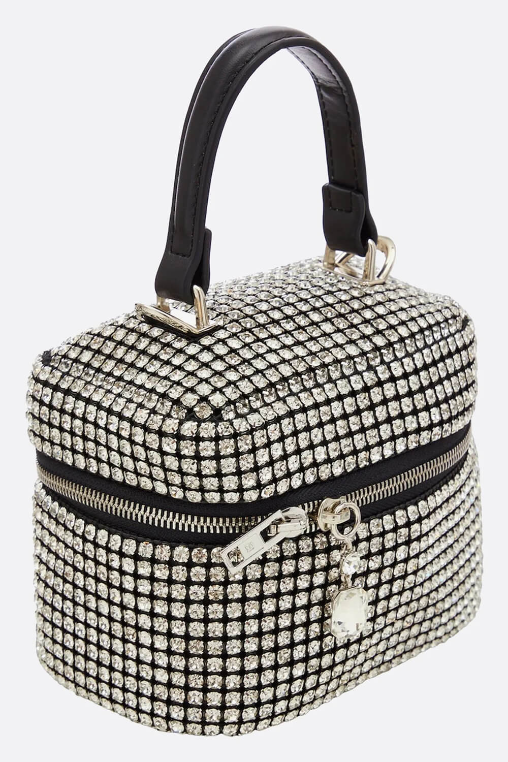 Crystals Embellished Evening Handbag With Removable Shoulder Strap
