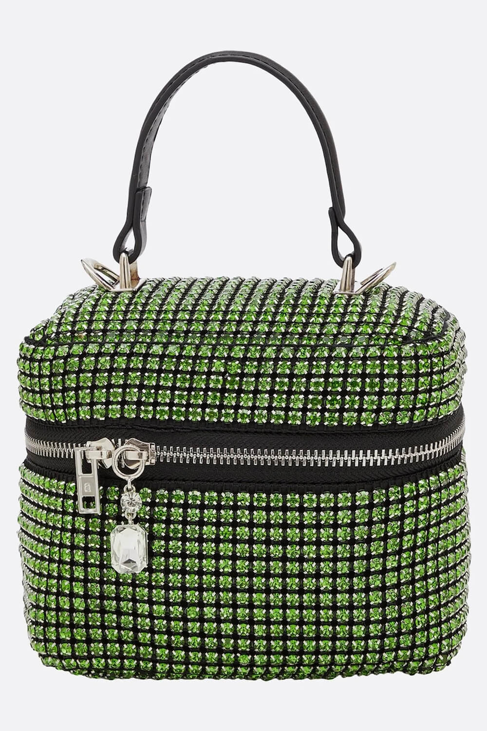 Crystals Embellished Evening Handbag With Removable Shoulder Strap
