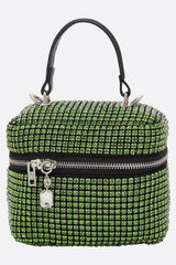 Crystals Embellished Evening Handbag With Removable Shoulder Strap