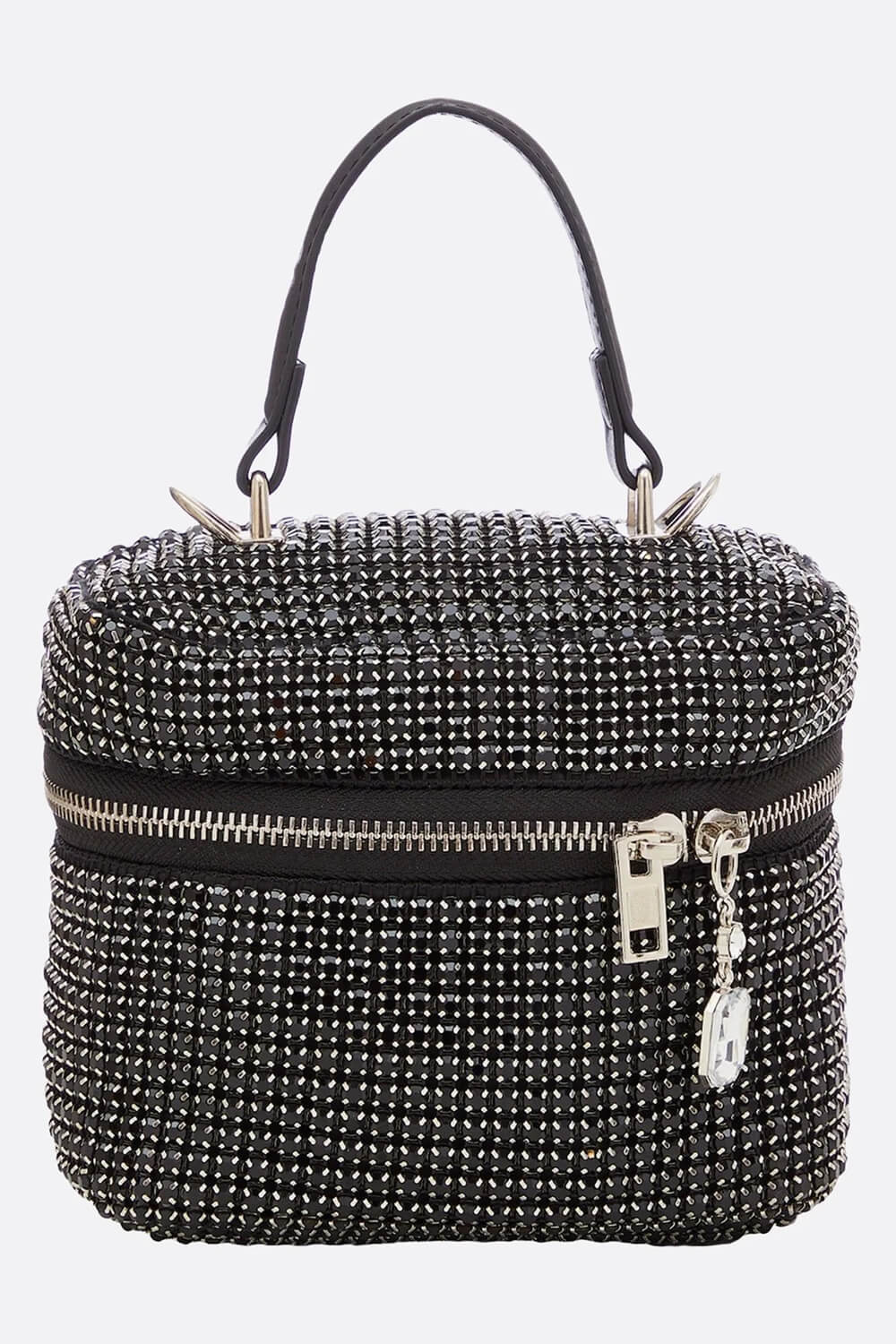 Crystals Embellished Evening Handbag With Removable Shoulder Strap