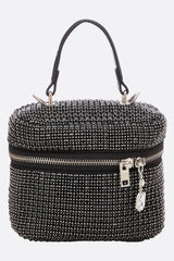 Crystals Embellished Evening Handbag With Removable Shoulder Strap