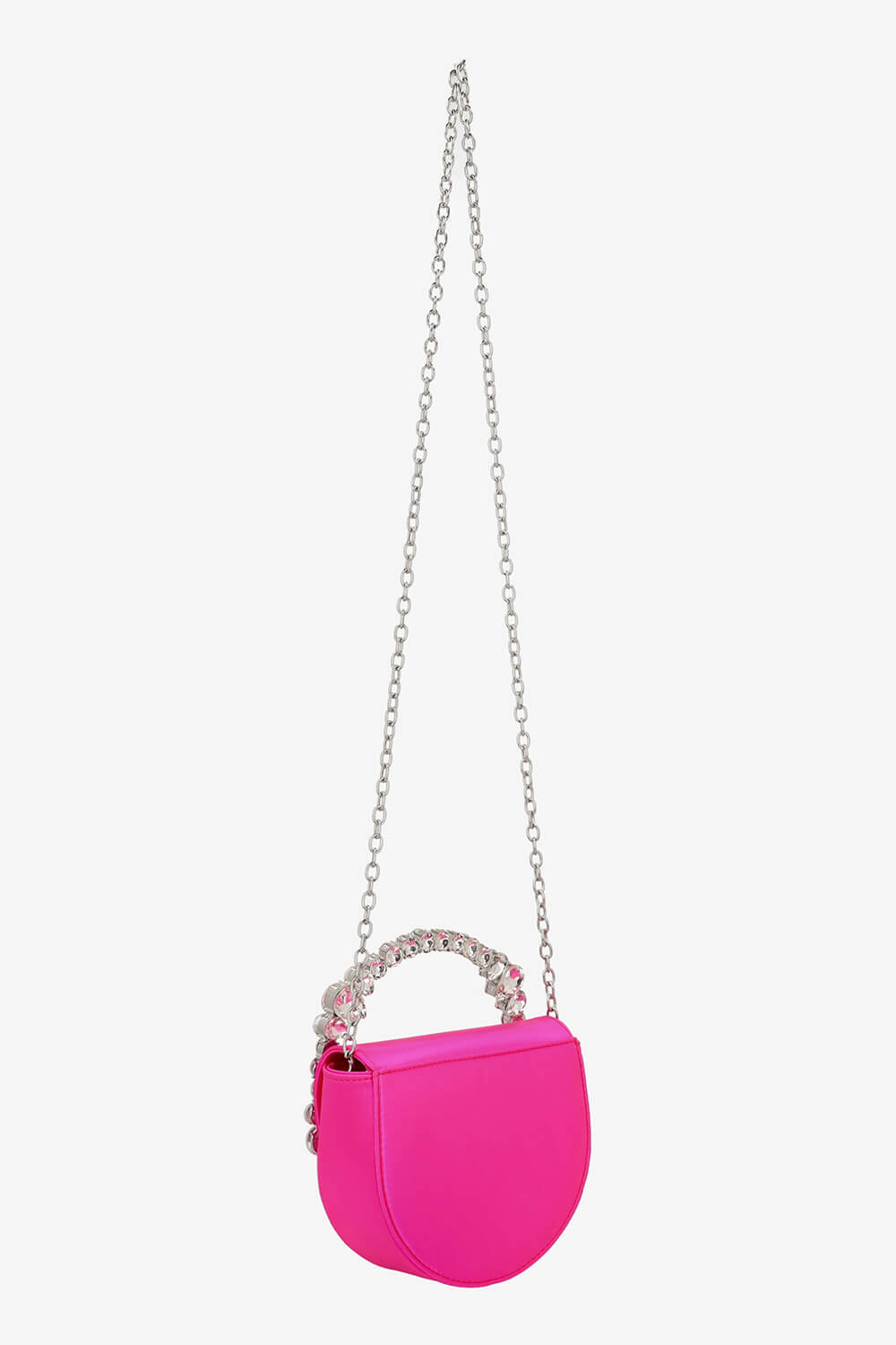 Rhinestones Embellished Satin Evening Clutch