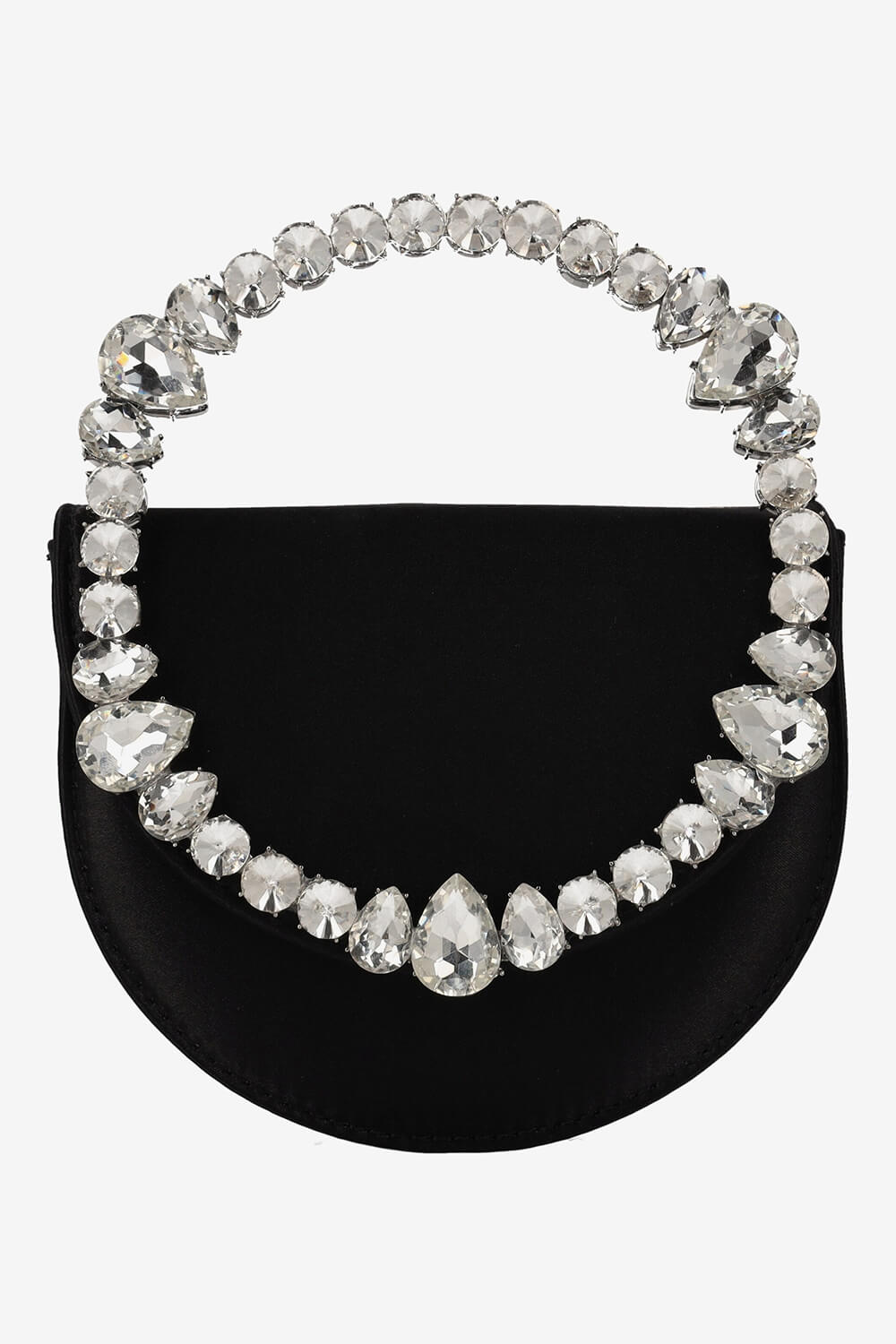Rhinestones Embellished Satin Evening Clutch