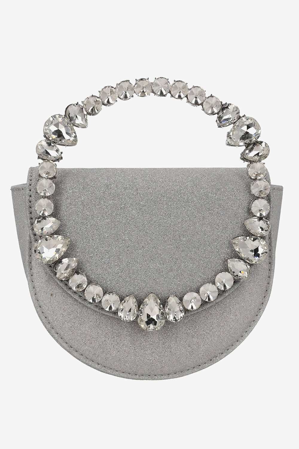 Rhinestones Embellished Satin Evening Clutch