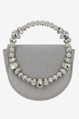 Rhinestones Embellished Satin Evening Clutch