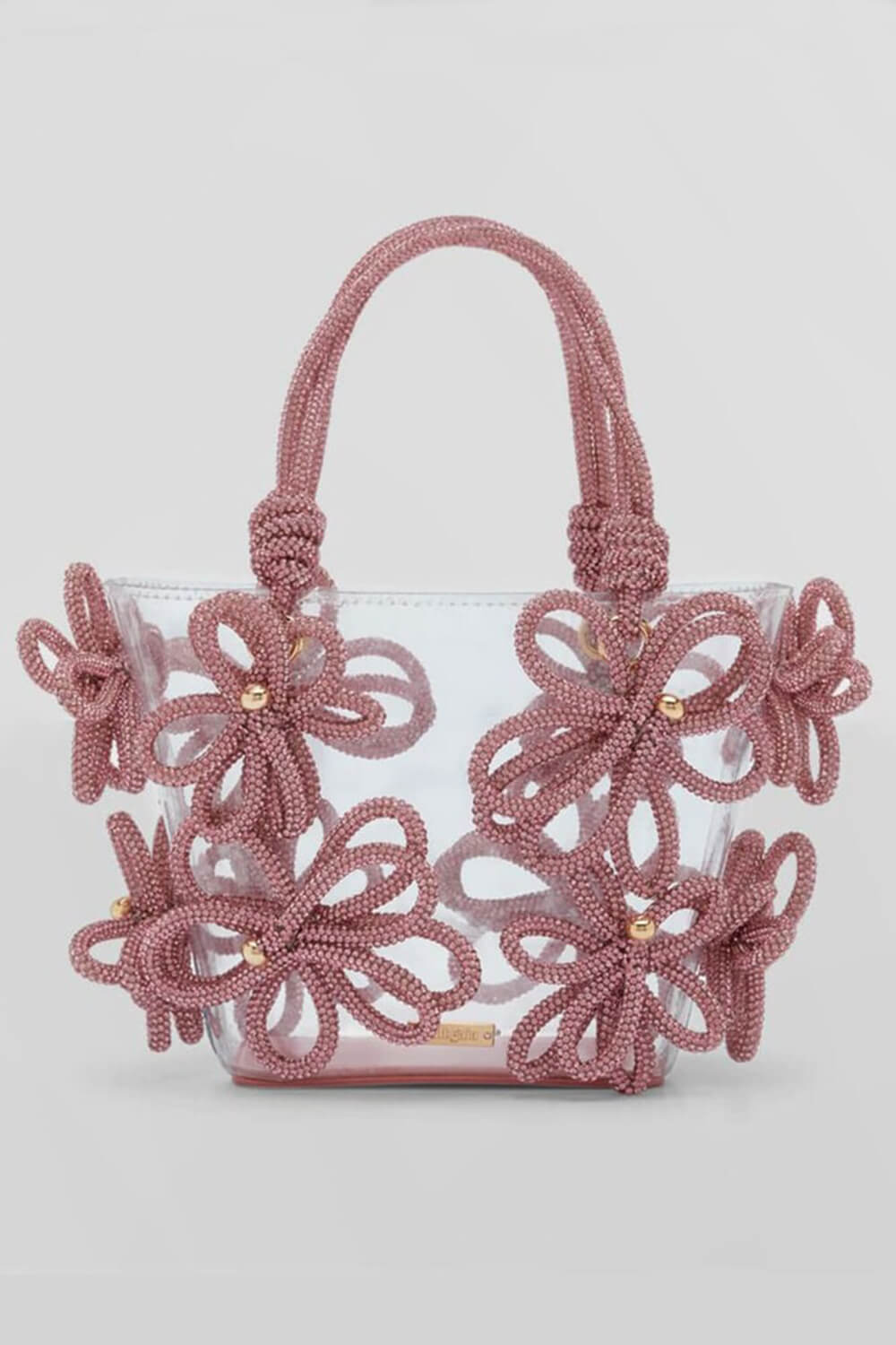 Metallic Bloom Mini Crystal-Embellished Pvc Tote