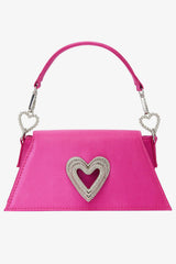 Satin Triple Heart Top-Handle Mini Bag