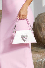 Satin Triple Heart Top-Handle Mini Bag