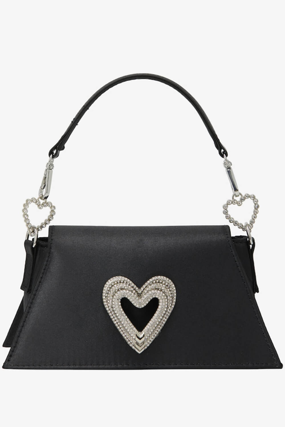 Satin Triple Heart Top-Handle Mini Bag