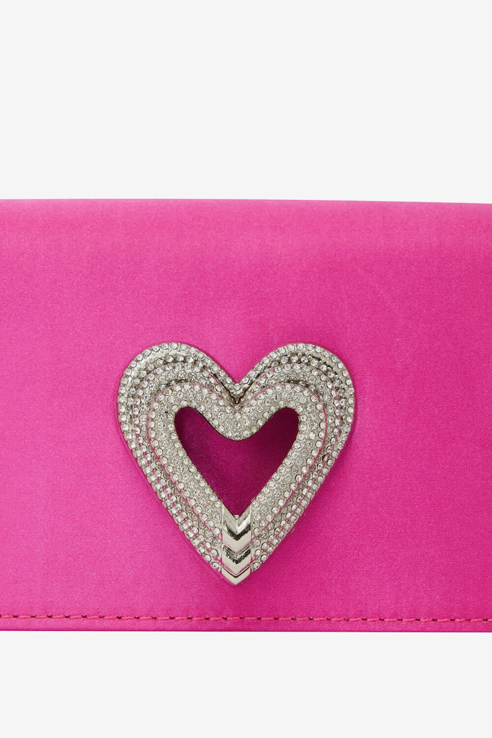 Satin Triple Heart Top-Handle Mini Bag