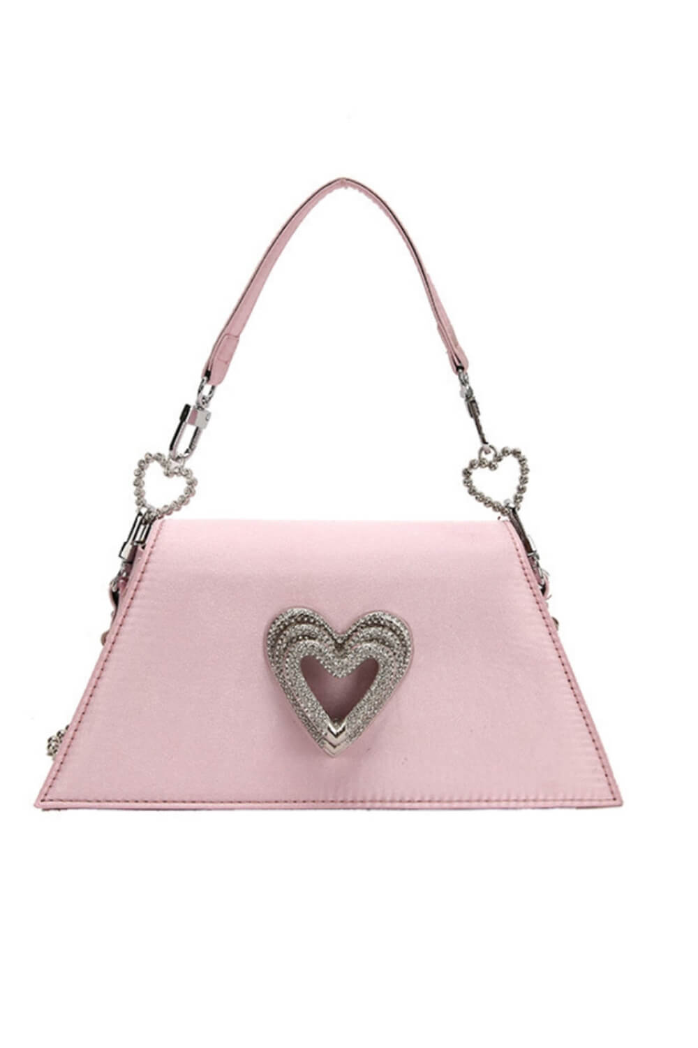 Satin Triple Heart Top-Handle Mini Bag