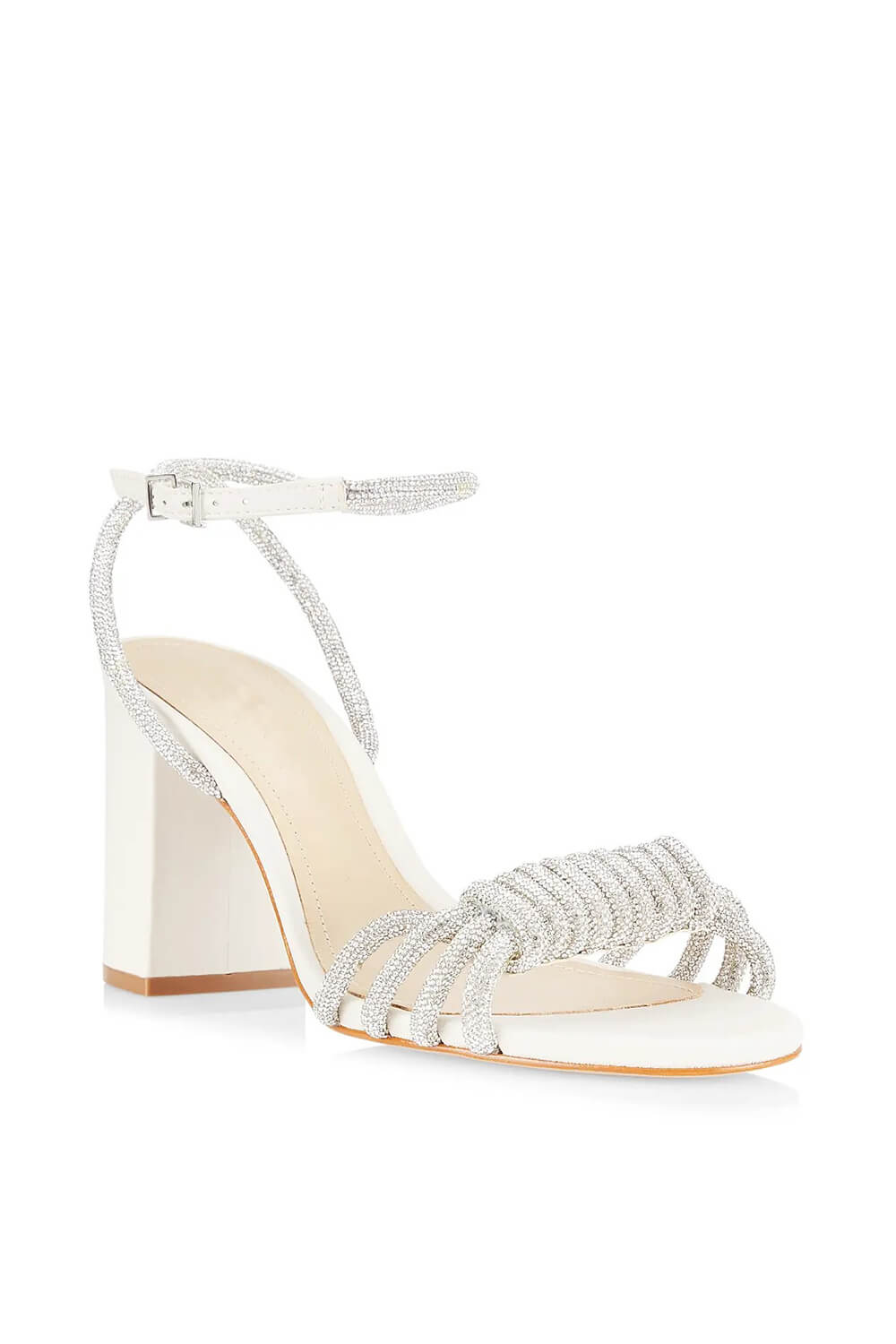 Crystal-Embellished Knotted Block-Heel Sandals