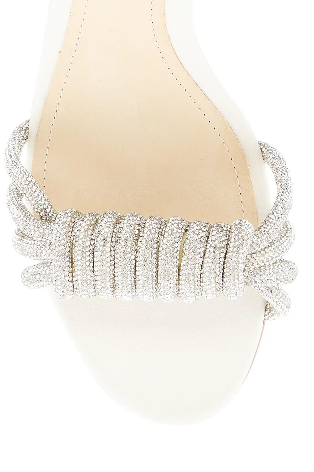Crystal-Embellished Knotted Block-Heel Sandals