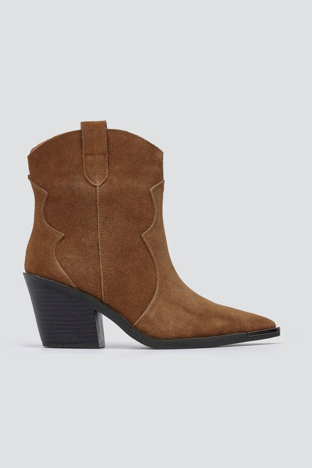Suede Pointed Toe Western Ankle Boots