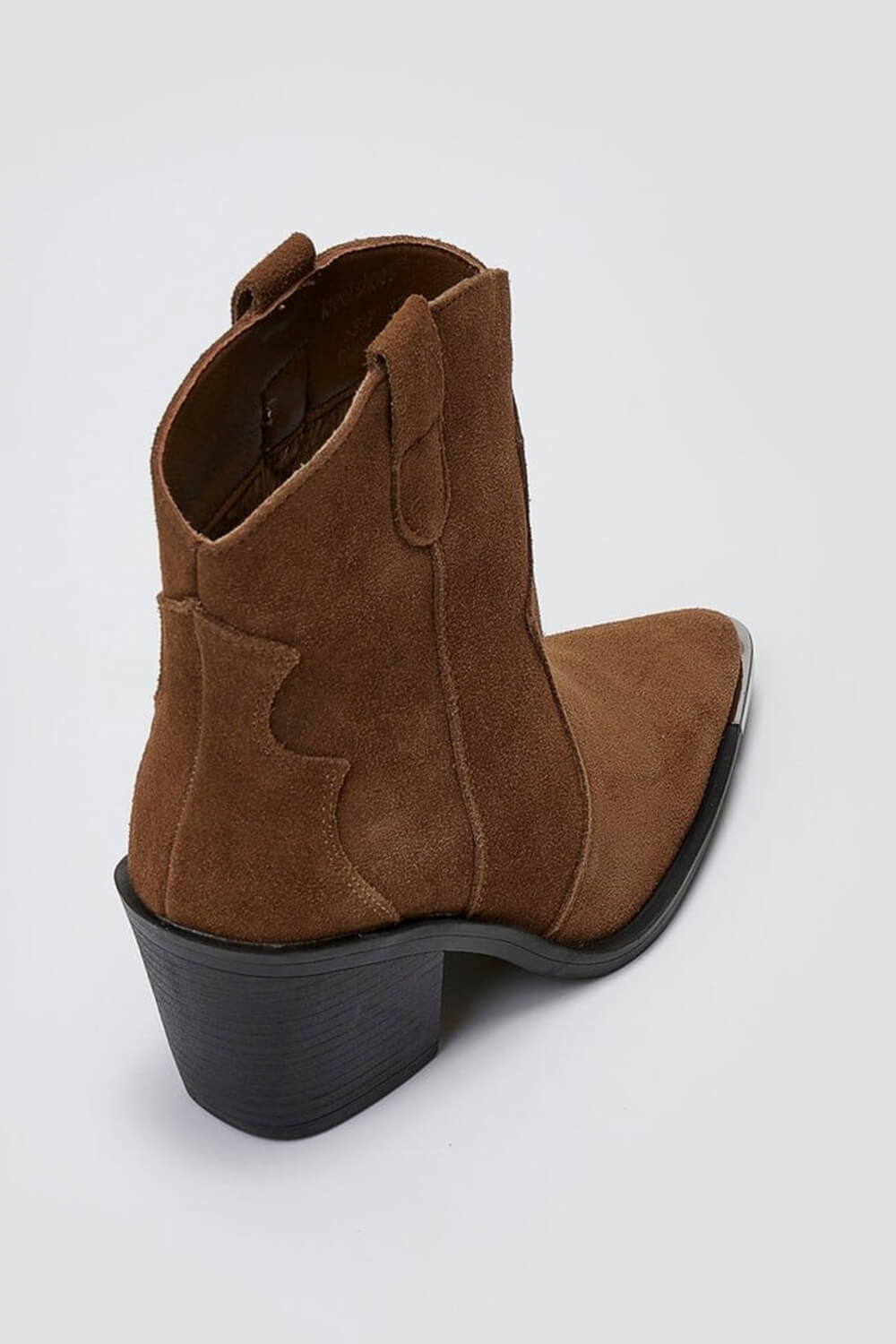 Suede Pointed Toe Western Ankle Boots