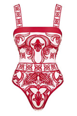 Ethnic Strapless One Piece Swimsuit