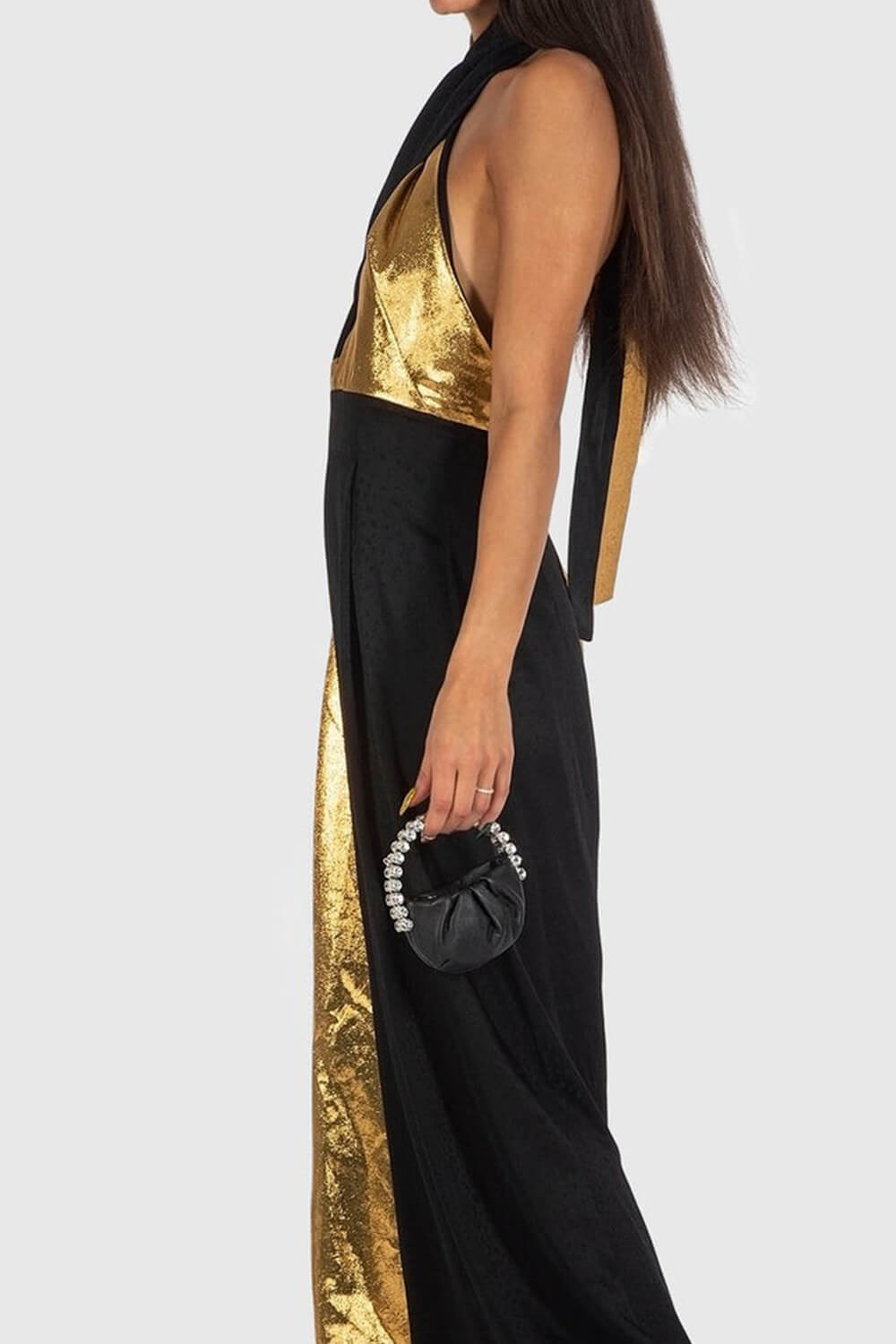 Metallic Embellished Rhinestone Evening Purse Clutch