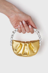 Metallic Embellished Rhinestone Evening Purse Clutch