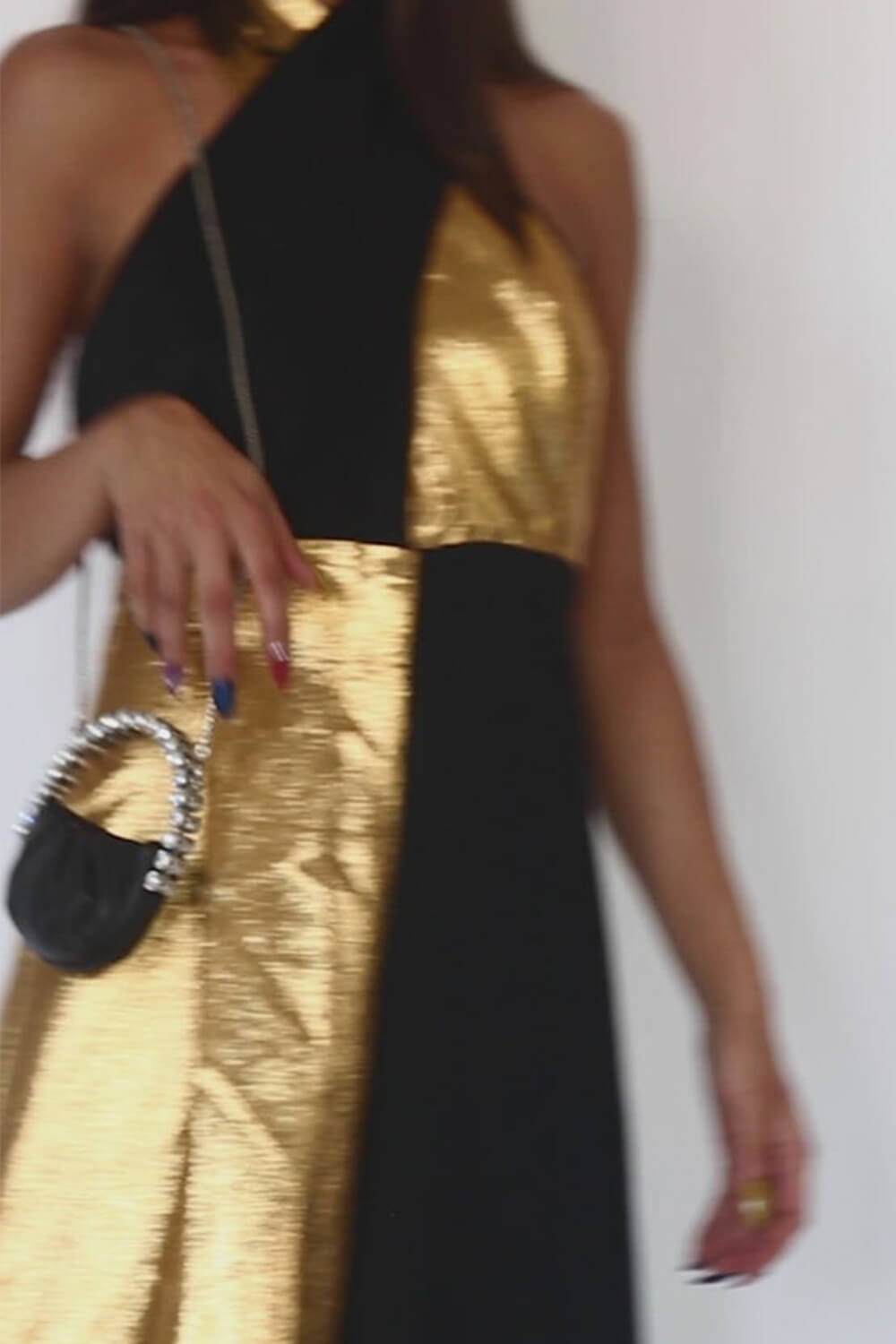 Metallic Embellished Rhinestone Evening Purse Clutch