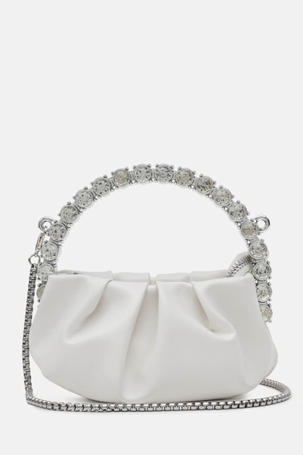 Satin Embellished Rhinestone Evening Purse Clutch