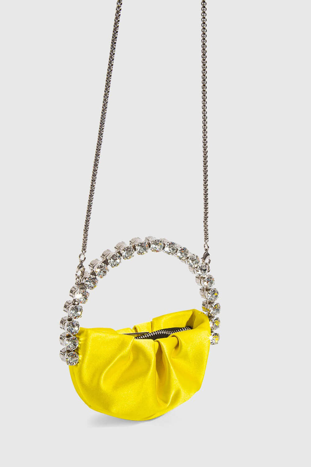 Satin Embellished Rhinestone Evening Purse Clutch