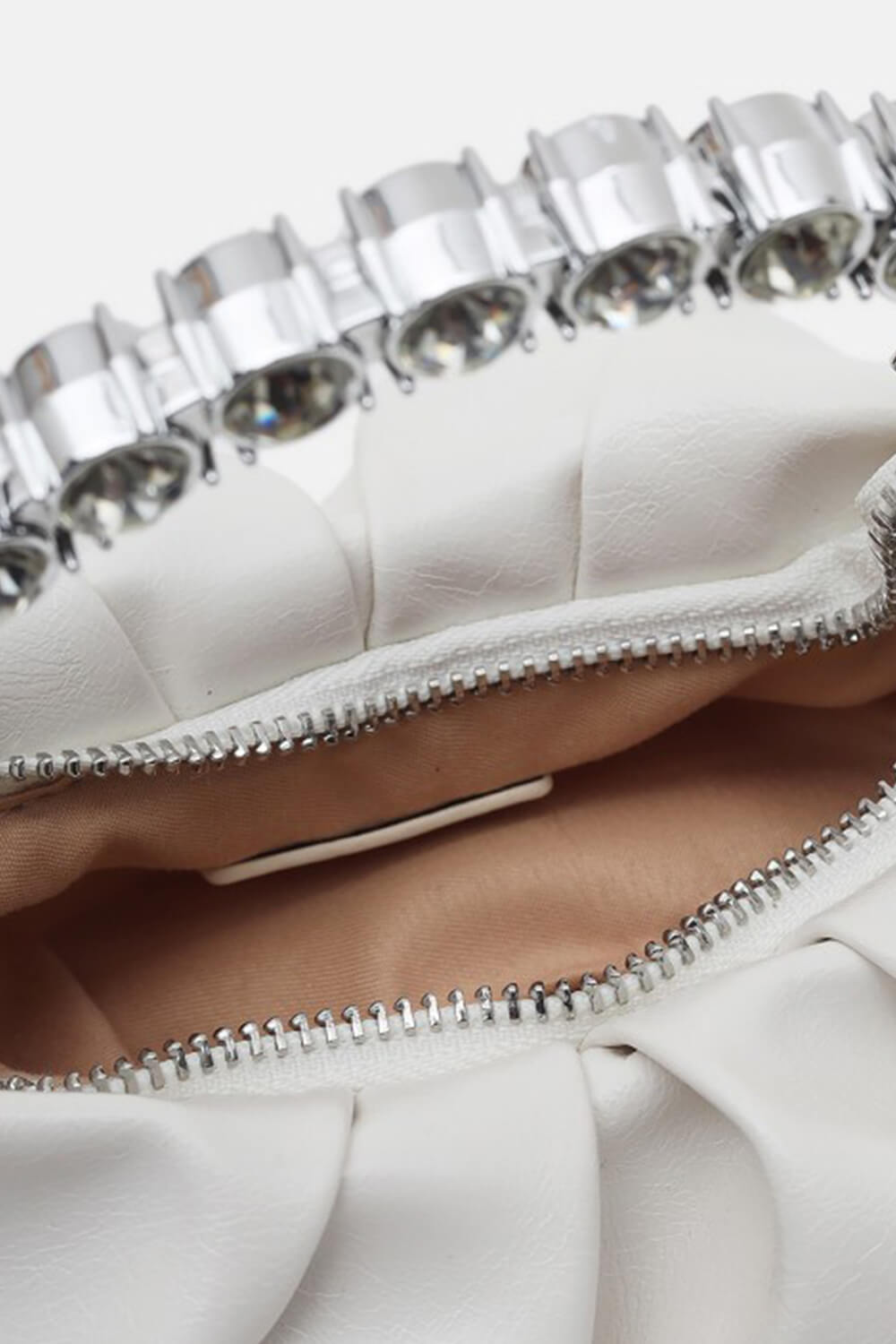 Satin Embellished Rhinestone Evening Purse Clutch