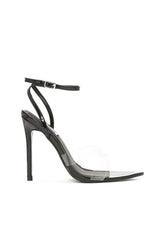Clear Pvc Strap Pointed Toe Stiletto Heeled Sandal