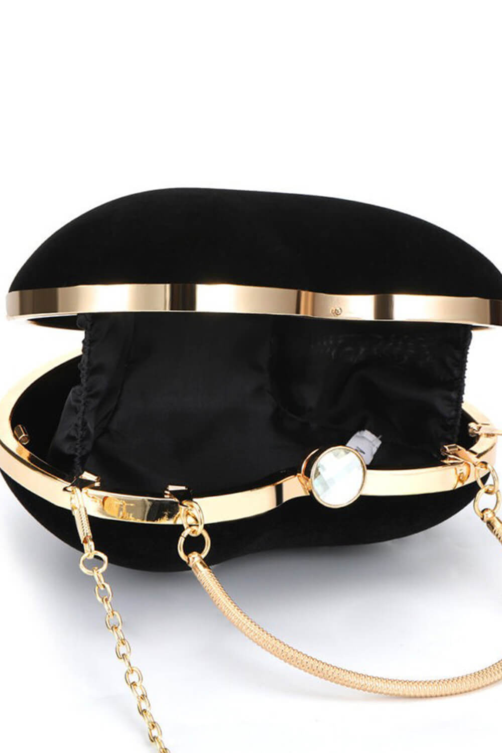 Velvet Heart Evening Clutch Bag With Chains