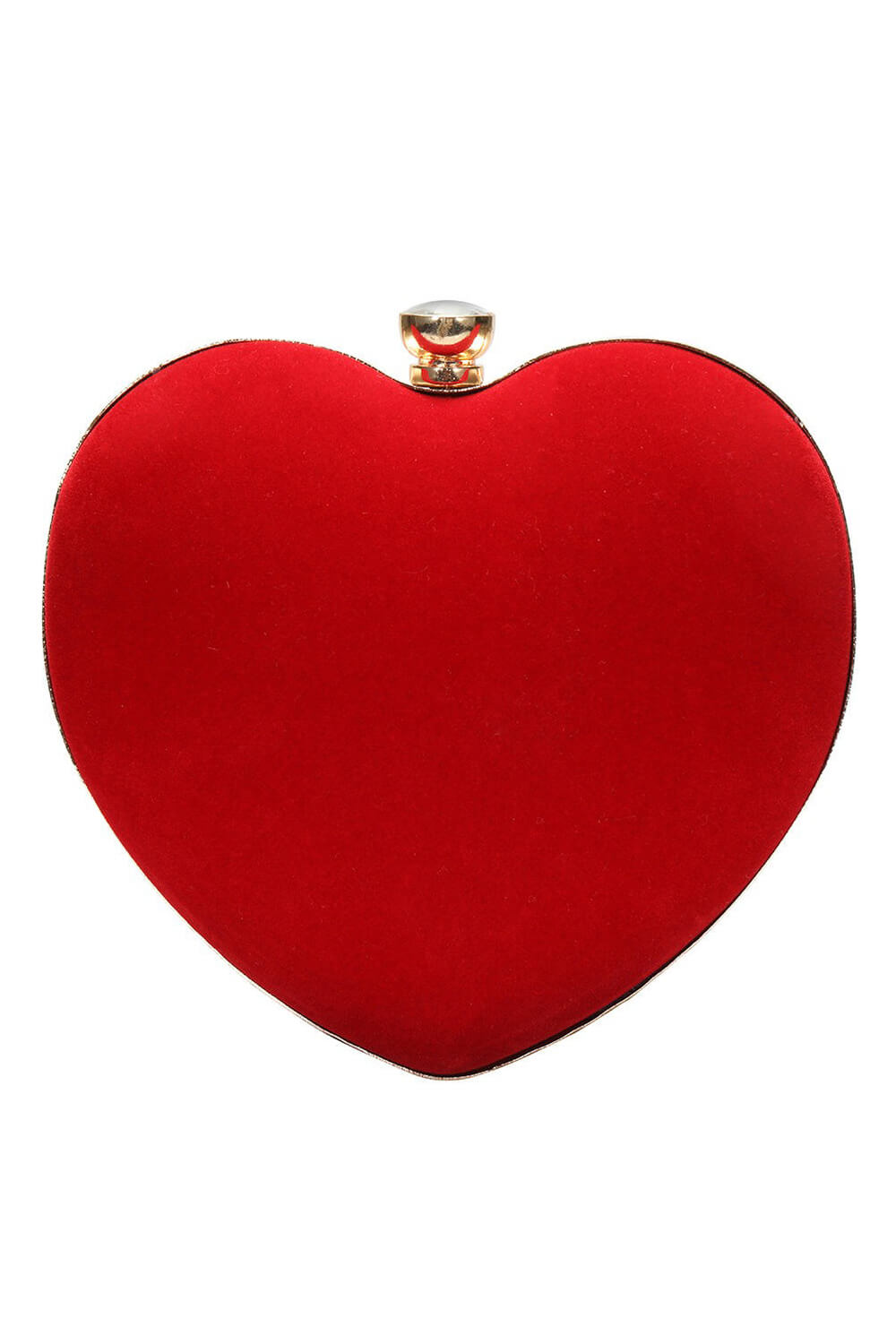 Velvet Heart Evening Clutch Bag With Chains