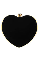 Velvet Heart Evening Clutch Bag With Chains