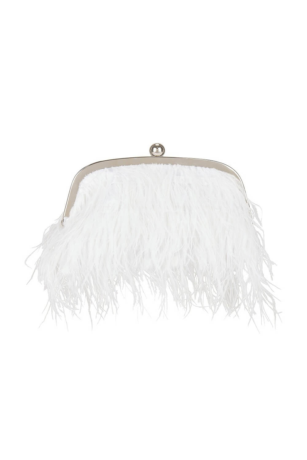 Pearl Top Handle Feather Evening Clutch With Chain Straps