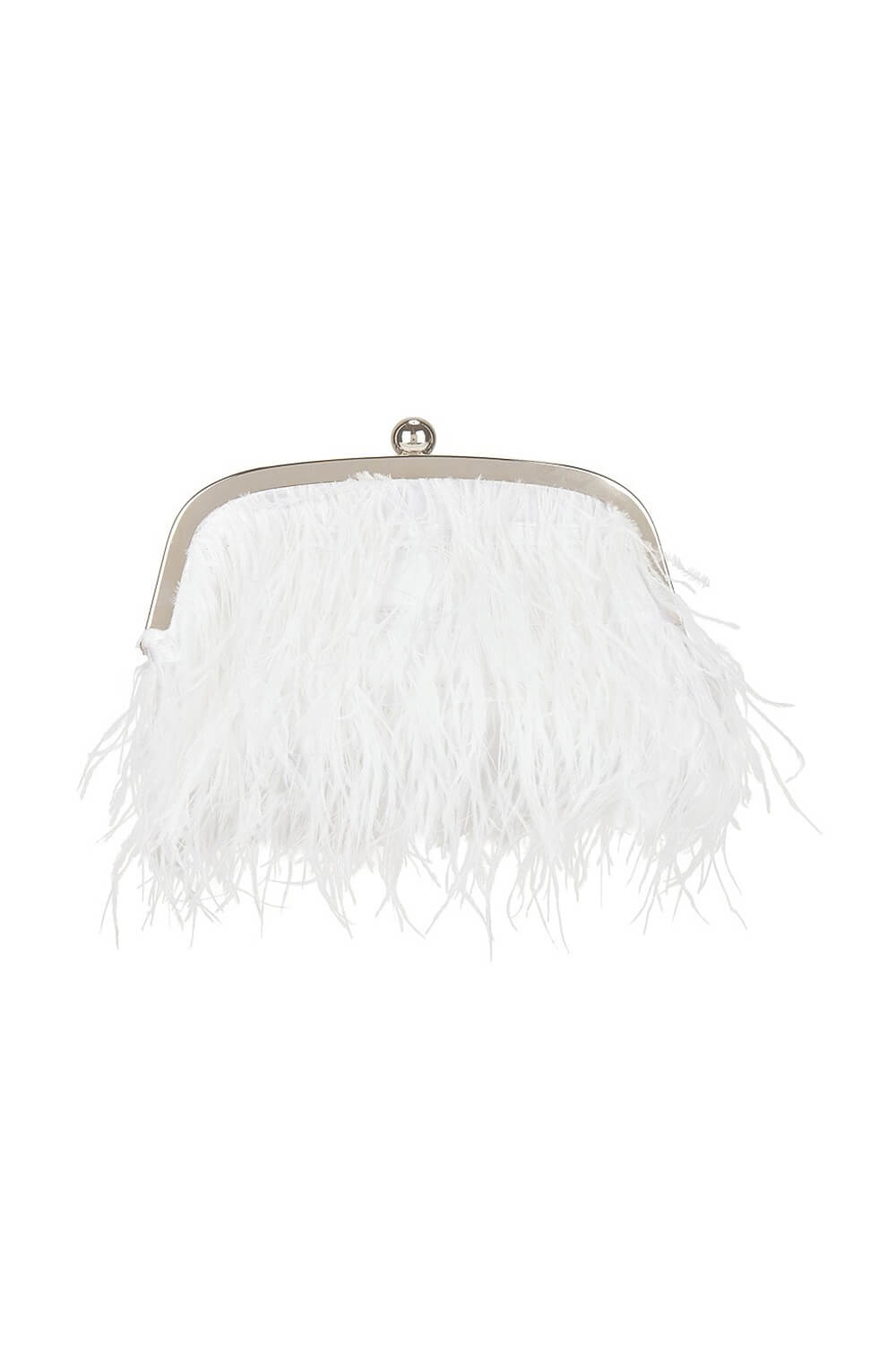 Pearl Top Handle Feather Evening Clutch With Chain Straps