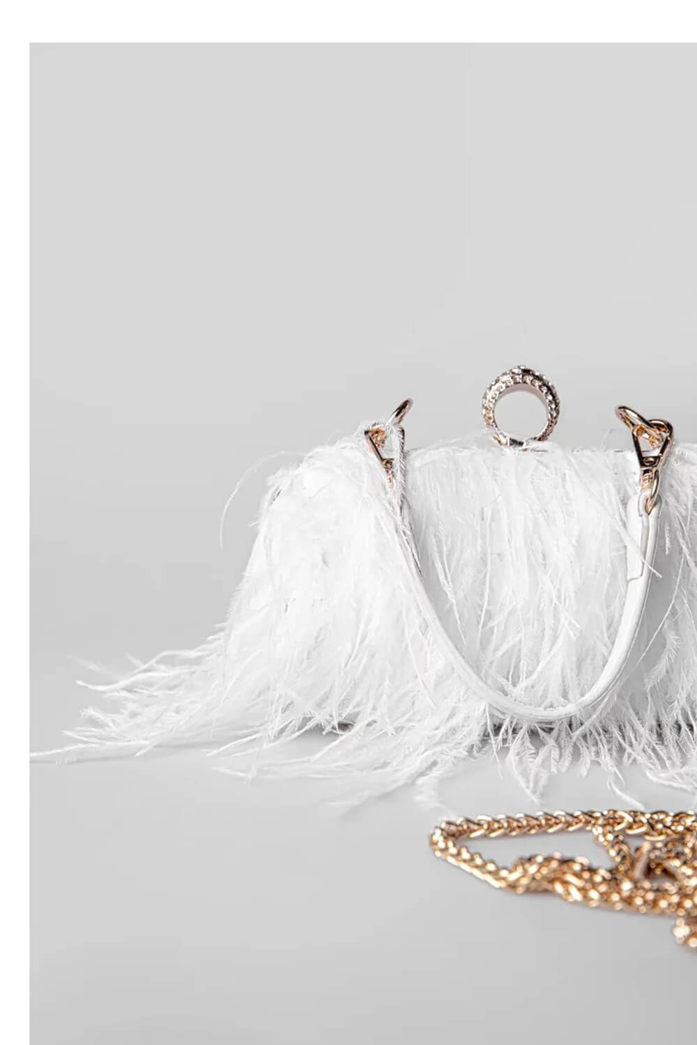 All-Over Feather Fringe Evening Clutch