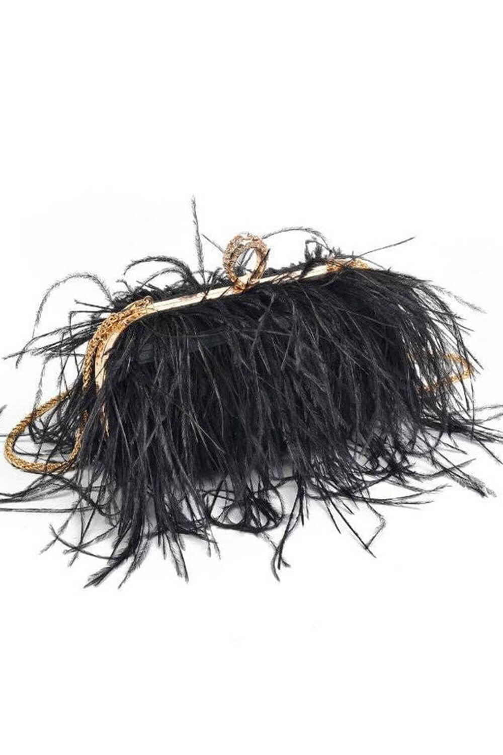All-Over Feather Fringe Evening Clutch