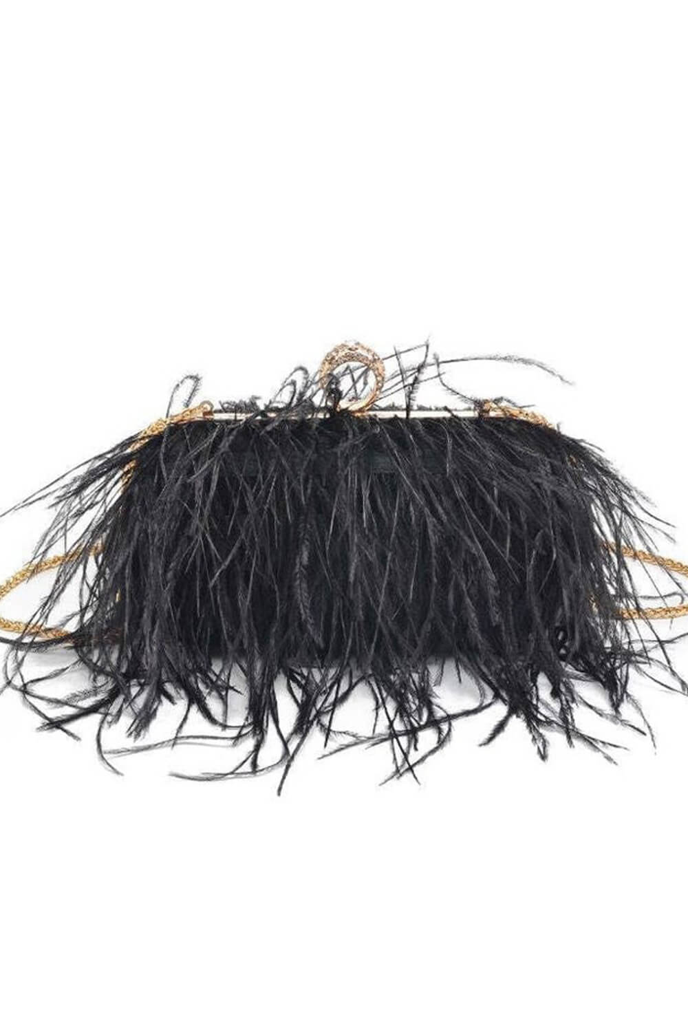 All-Over Feather Fringe Evening Clutch