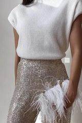 All-Over Feather Fringe Evening Clutch