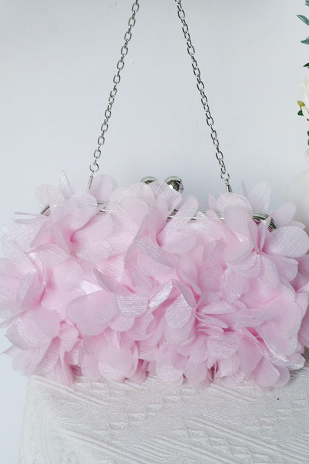 Flower Petal Wedding Evening Clutch With Straps