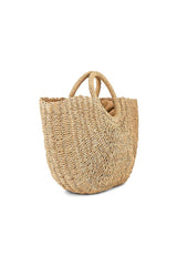Woven Rattan Circle Handle Beach Tote Bags