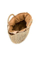 Woven Rattan Circle Handle Beach Tote Bags