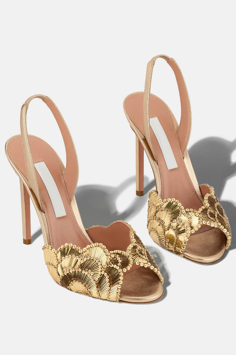 Foral Sequin-Embellished Open Toe Stiletto Heeled Sandals