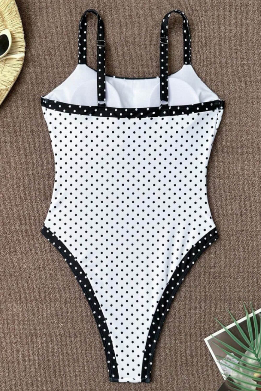Colorblock Polka Dot One-Piece Swimsuit