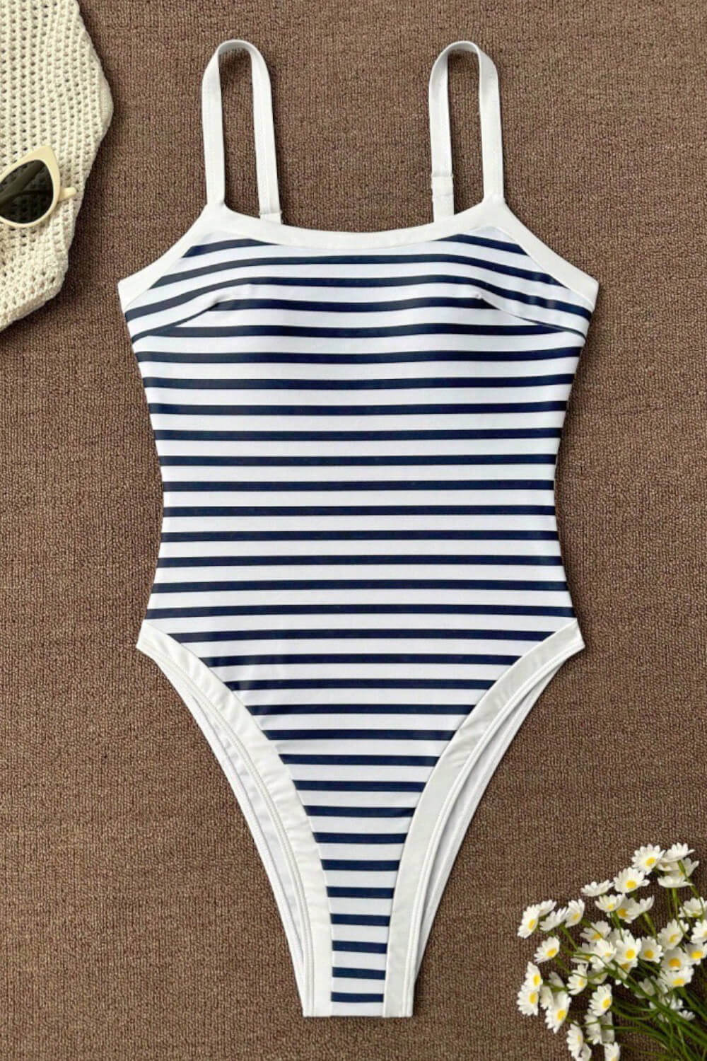 Contrast Striped One-Piece Swimsuit