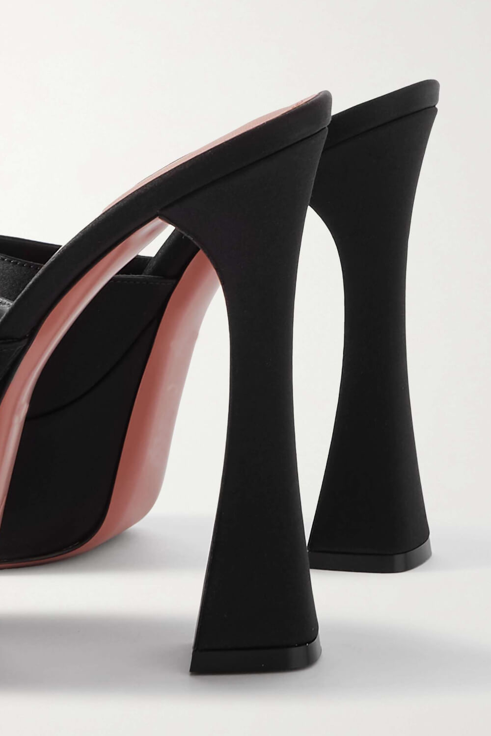 Satin Open Toe Platform Mule Sandals